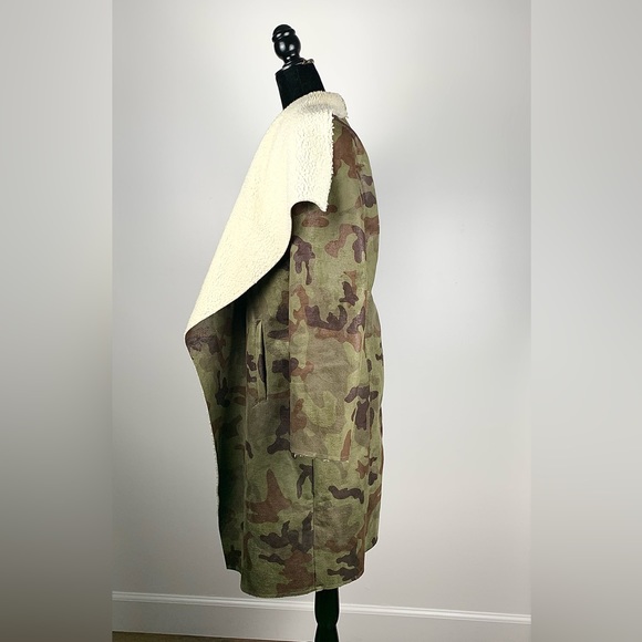 Womens Missguided Green/Taupe Camo Shearling Jacket/Coat, SZ: 6 - Picture 8 of 12
